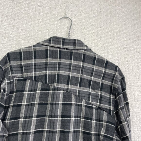 Y2K Volcom Black Modern Fit Plaid Flannel Button Up Shirt Men’s Size XL Skate - Picture 15 of 15